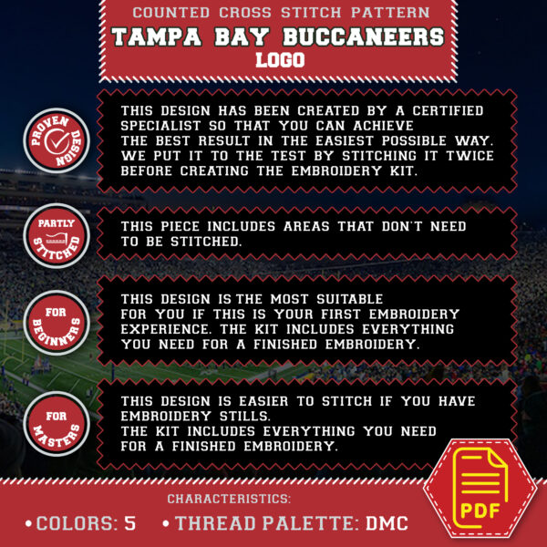 Cross Stitch Embroidery Rules Guide for Beginners - Buccaneers Pattern