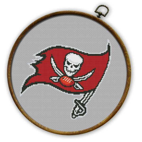 Tampa Bay Buccaneers Logo Counted Cross Stitch Pattern - Download in PDF