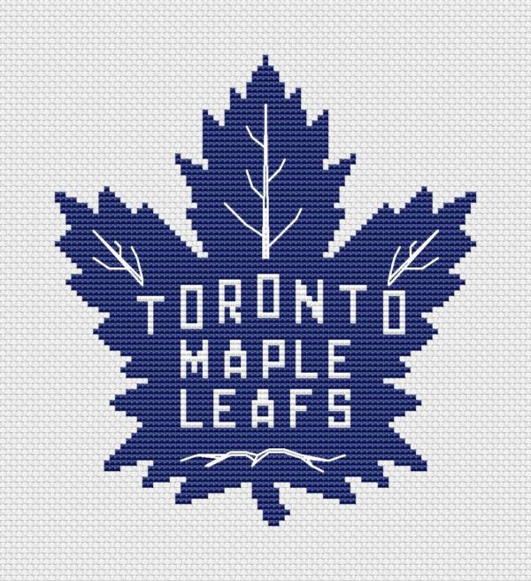 Toronto Maple Leafs Logo Counted Cross Stitch Pattern - Download in PDF