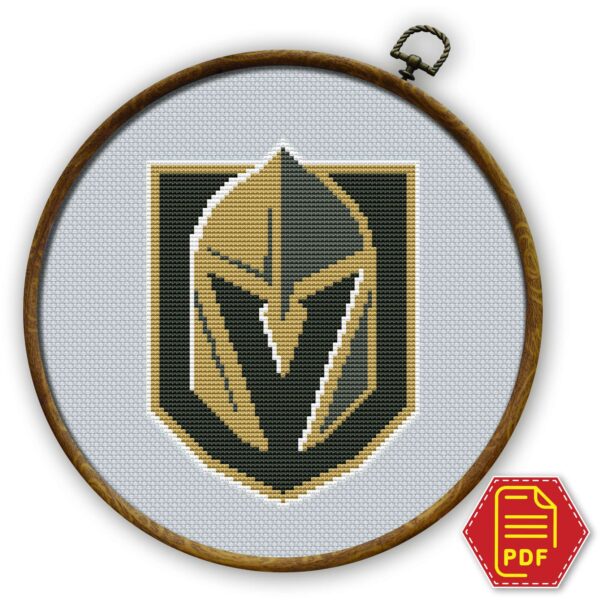 Vegas Golden Knights Logo Counted Cross Stitch Pattern - Download in PDF