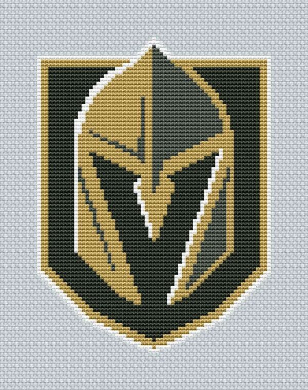 Vegas Golden Knights Logo Counted Cross Stitch Pattern - Download in PDF