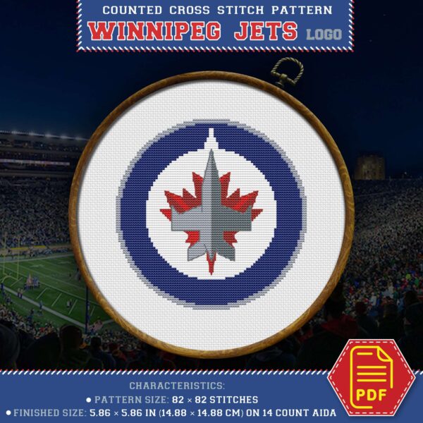 Winnipeg Jets Insignia DIY Wall Decor - Themed Embroidery Chart