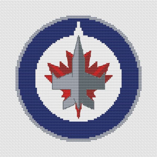 Winnipeg Jets Logo Counted Cross Stitch Pattern - Download in PDF