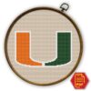 Miami Hurricanes Emblem Counted Cross Stitch Pattern - Download in PDF