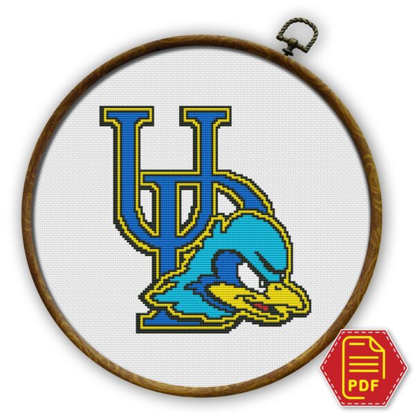 University of Delaware Logo Counted Cross Stitch Pattern - Download in PDF