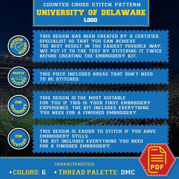 Cross Stitching Instructions for Delaware Symbol - Beginner Guide